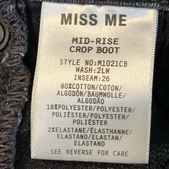 MISS ME Mid-Rise Cropped Jeans Women's Size 27 straight Spring! - Picture 10 of 10